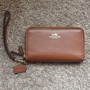 Coach Leather Accordion Zip Wallet